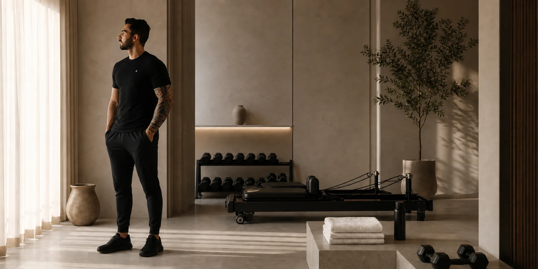 João Oliveira, founder of Olthos, in a private training studio